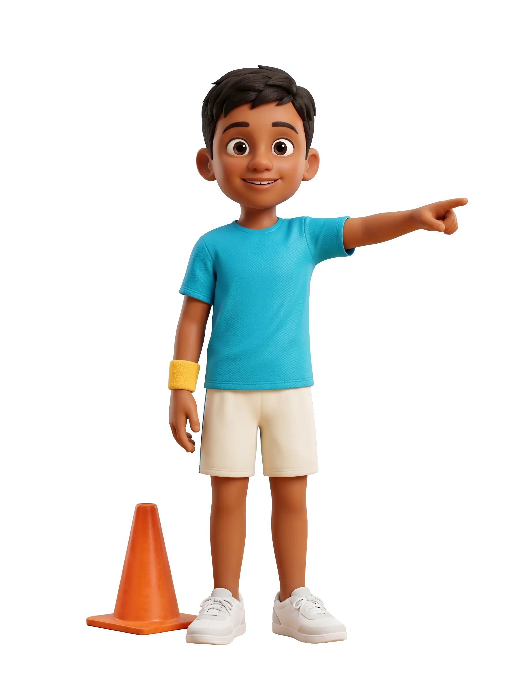 Child pointing toward the evaluation