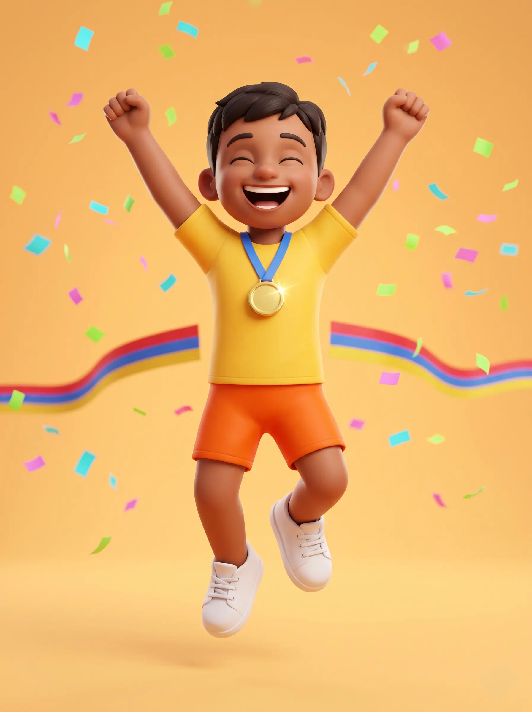 Child celebrating character